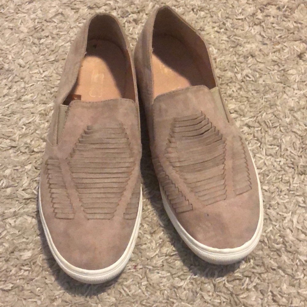 Boho tan slip on shoes